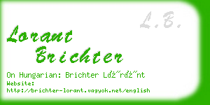 lorant brichter business card